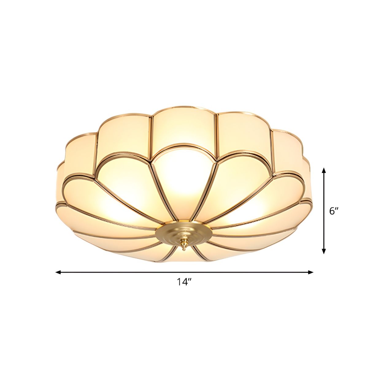 Ceiling Light Frosted Glass Vintage Brass Flush Mount | Zarivo