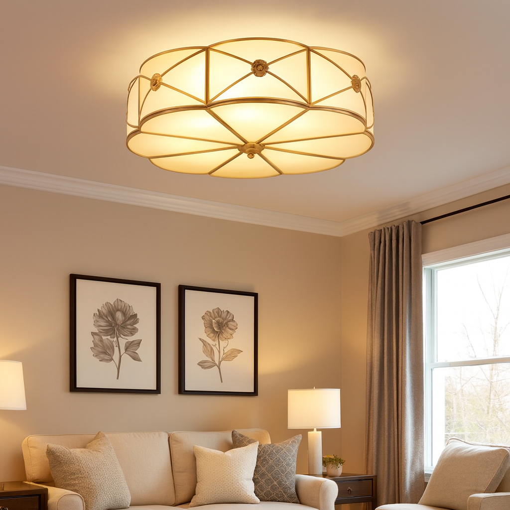 Ceiling Light Frosted Glass Vintage Flush Mount | Valmira