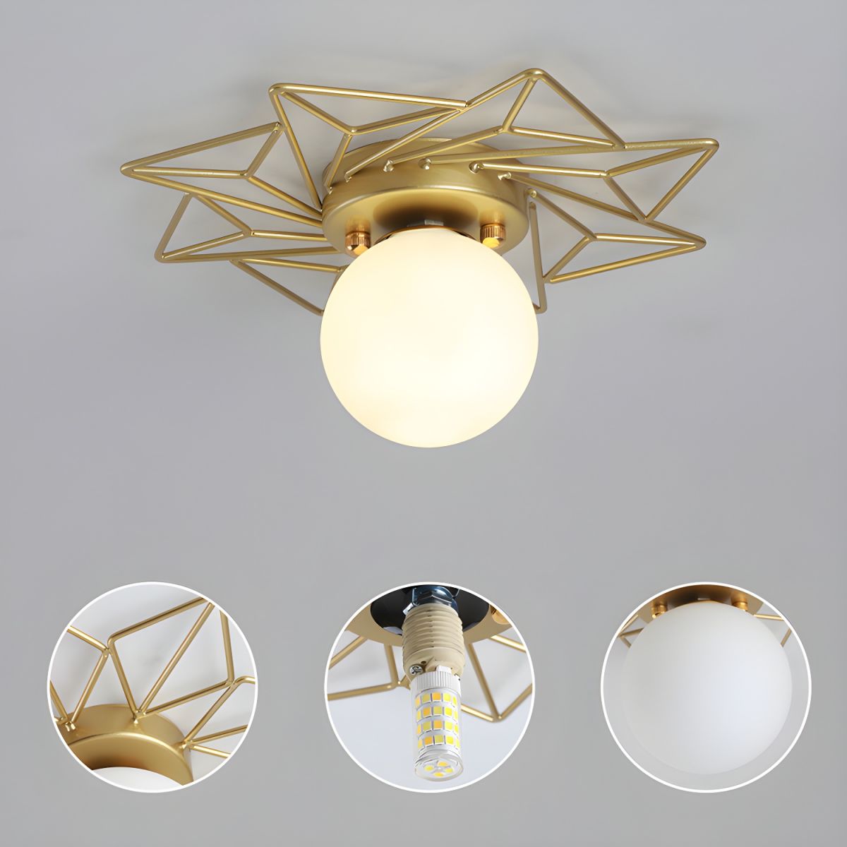 Ceiling Light Glass Flush Mount in Nordic Style | Auralis