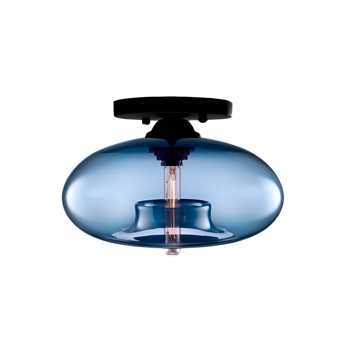 Ceiling Light Glass Oval Shade Industrial Style | Olviera
