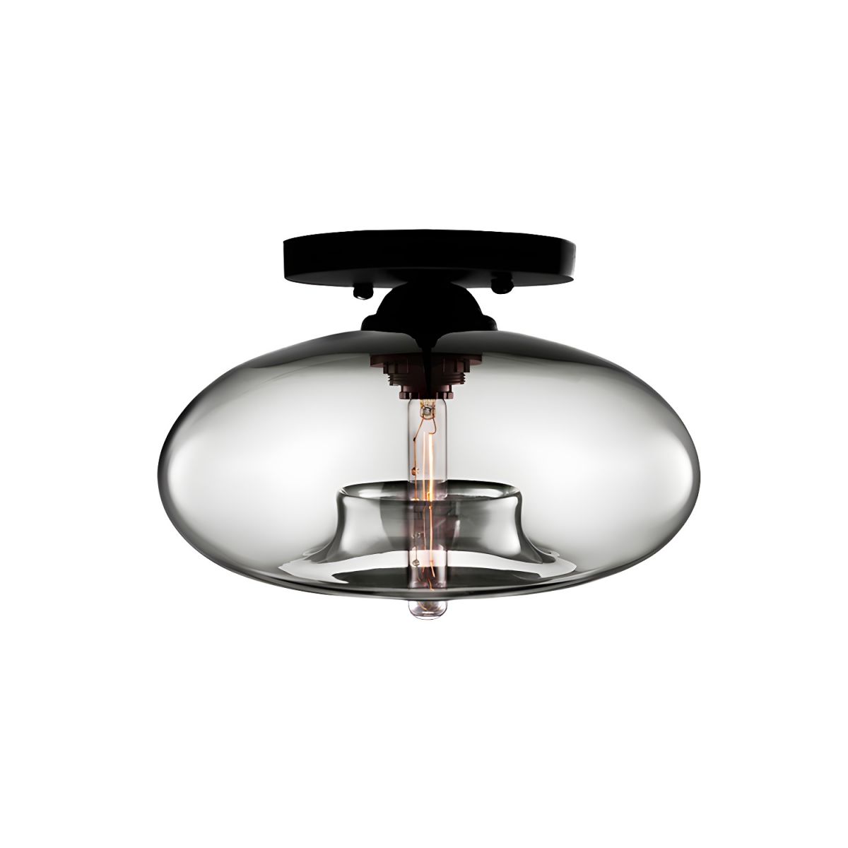 Ceiling Light Glass Oval Shade Industrial Style | Olviera