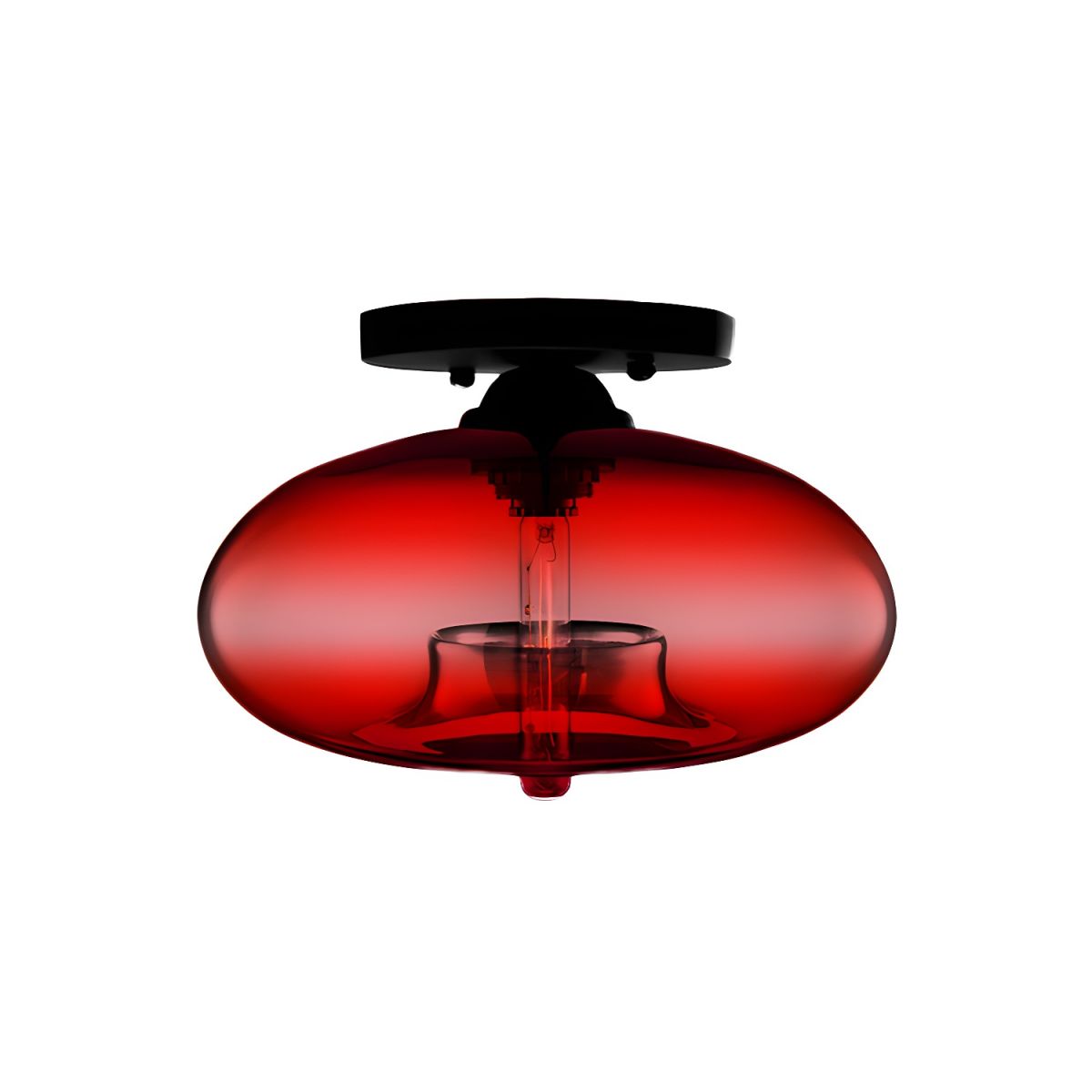 Ceiling Light Glass Oval Shade Industrial Style | Olviera