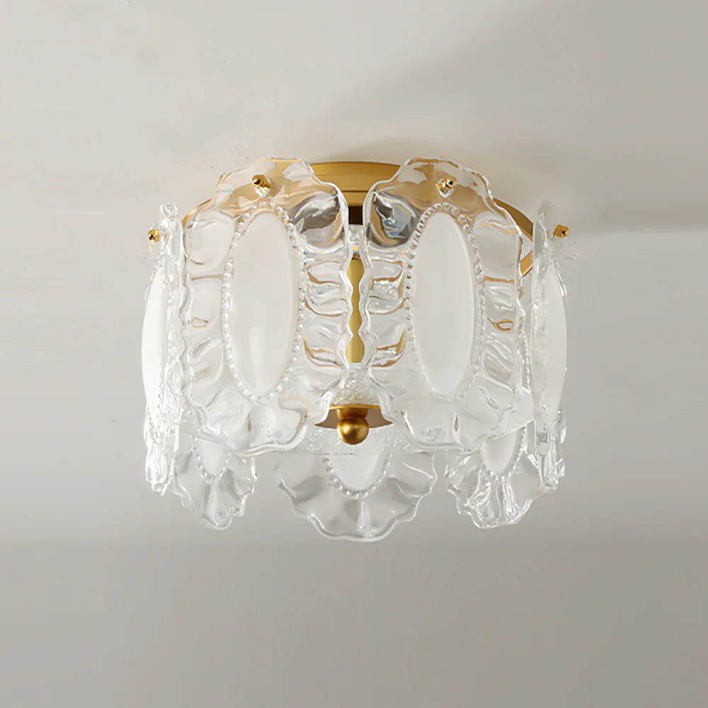 Ceiling Light Glass Petals with Pearl Detail Scandinavian Style | Perleza