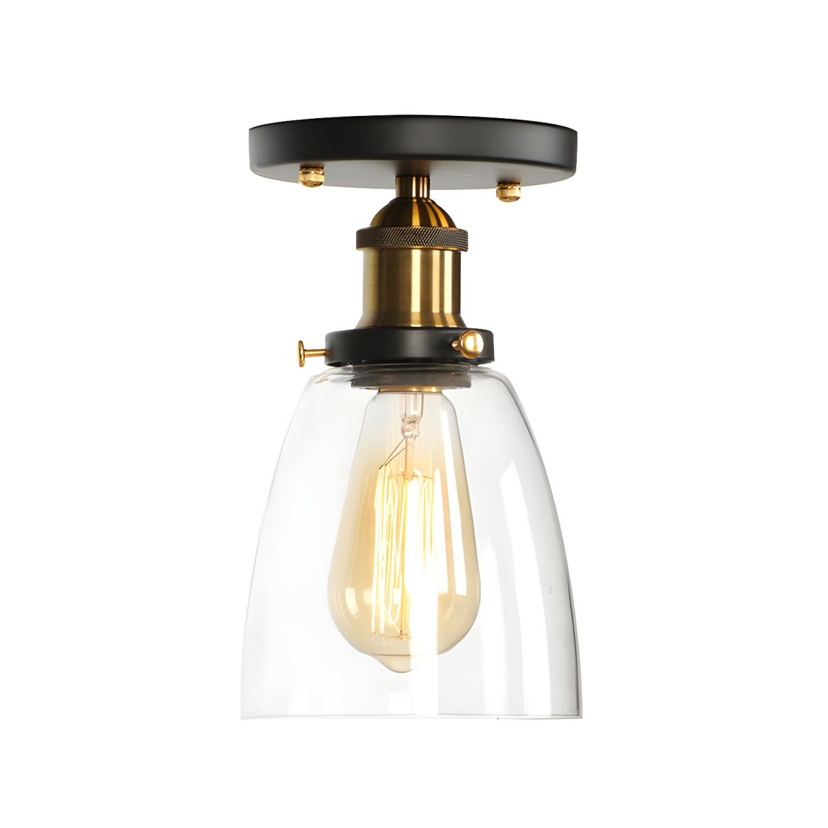 Ceiling Light Glass Semi Flush in Industrial Style | Brinora