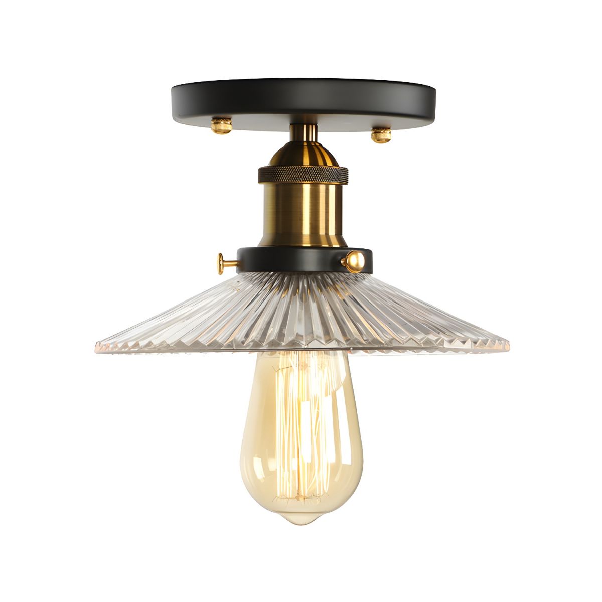Ceiling Light Glass Semi Flush in Industrial Style | Brinora