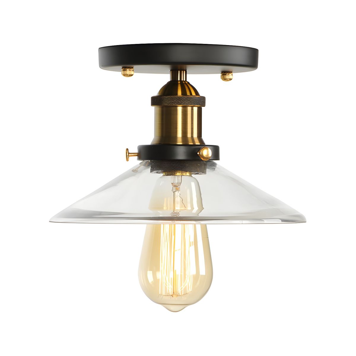 Ceiling Light Glass Semi Flush in Industrial Style | Brinora