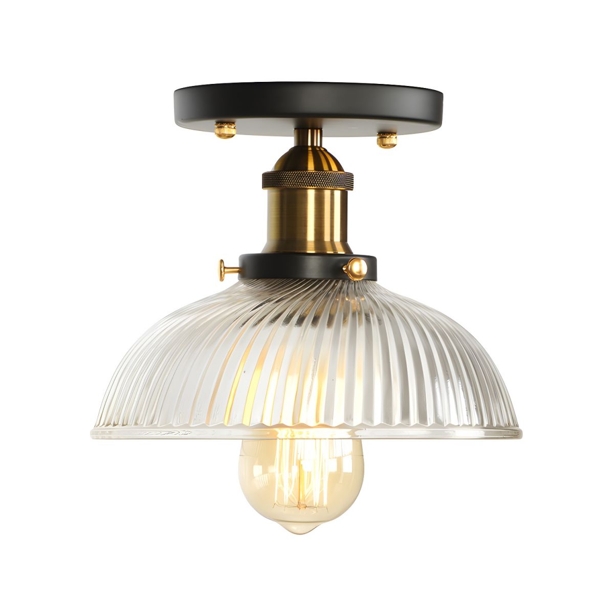 Ceiling Light Glass Semi Flush in Industrial Style | Brinora