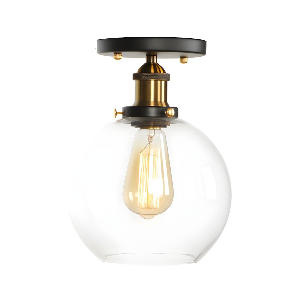 Ceiling Light Glass Semi Flush in Industrial Style | Brinora