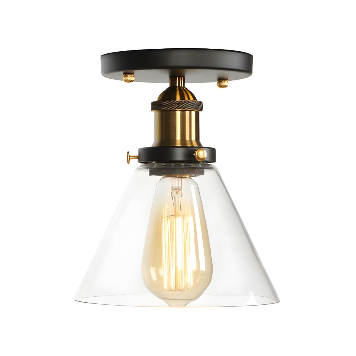 Ceiling Light Glass Semi Flush in Industrial Style | Brinora