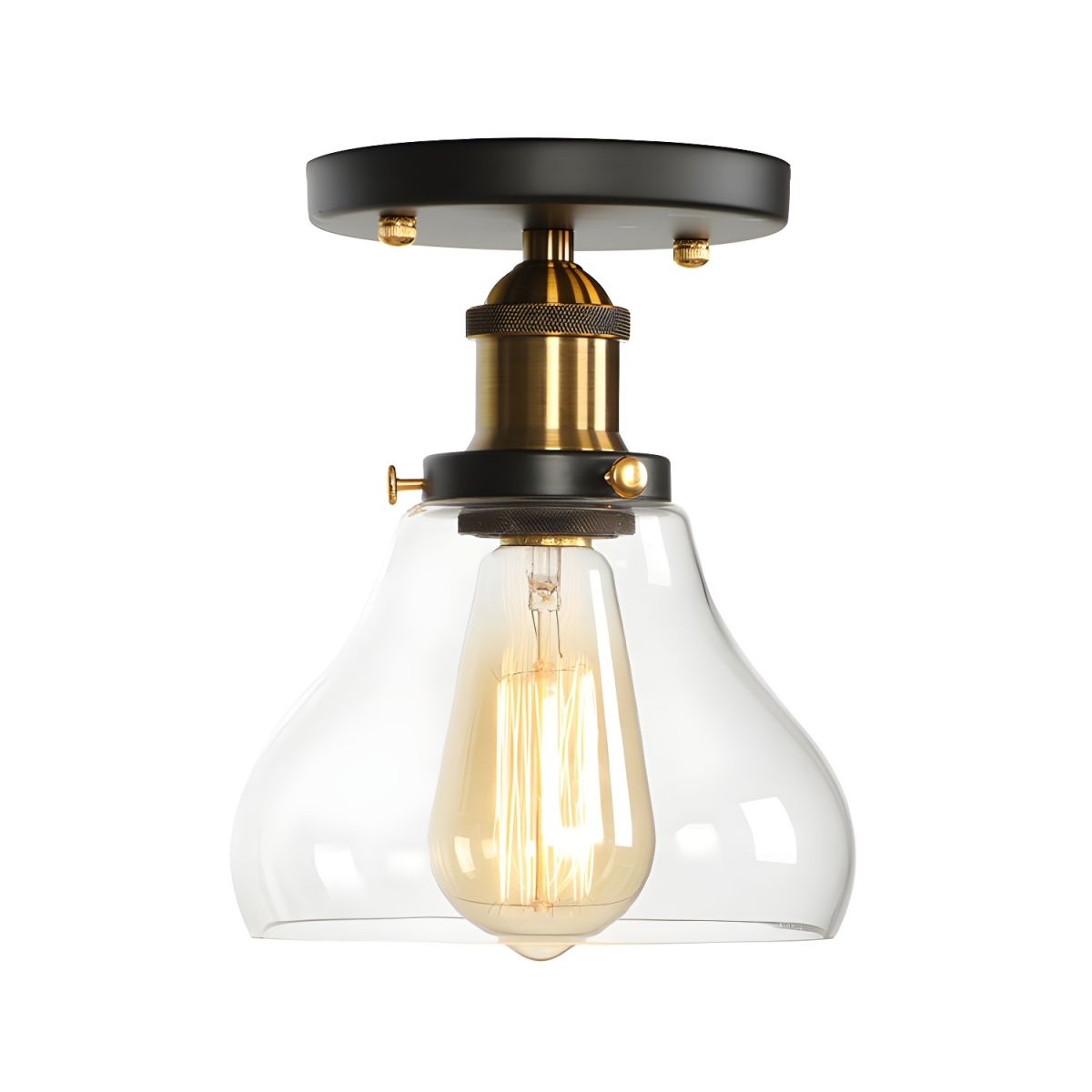 Ceiling Light Glass Semi Flush in Industrial Style | Brinora