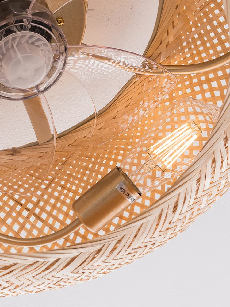 Ceiling Light Handwoven Bamboo Scandinavian Design | Vantor