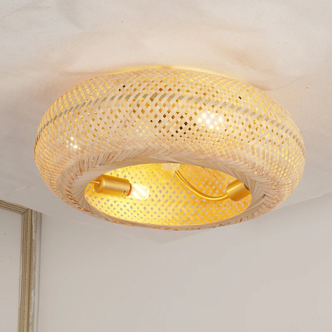 Ceiling Light Handwoven Bamboo Scandinavian Design | Vantor