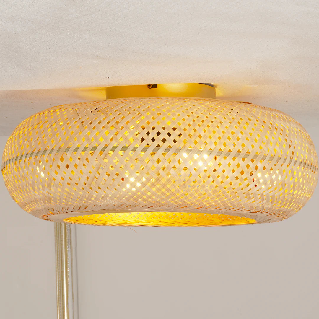 Ceiling Light Handwoven Bamboo Scandinavian Design | Vantor