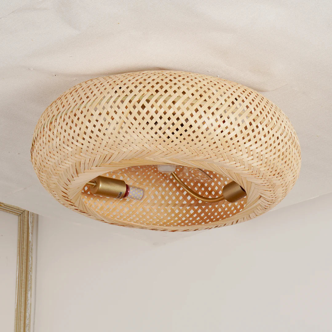 Ceiling Light Handwoven Bamboo Scandinavian Design | Vantor