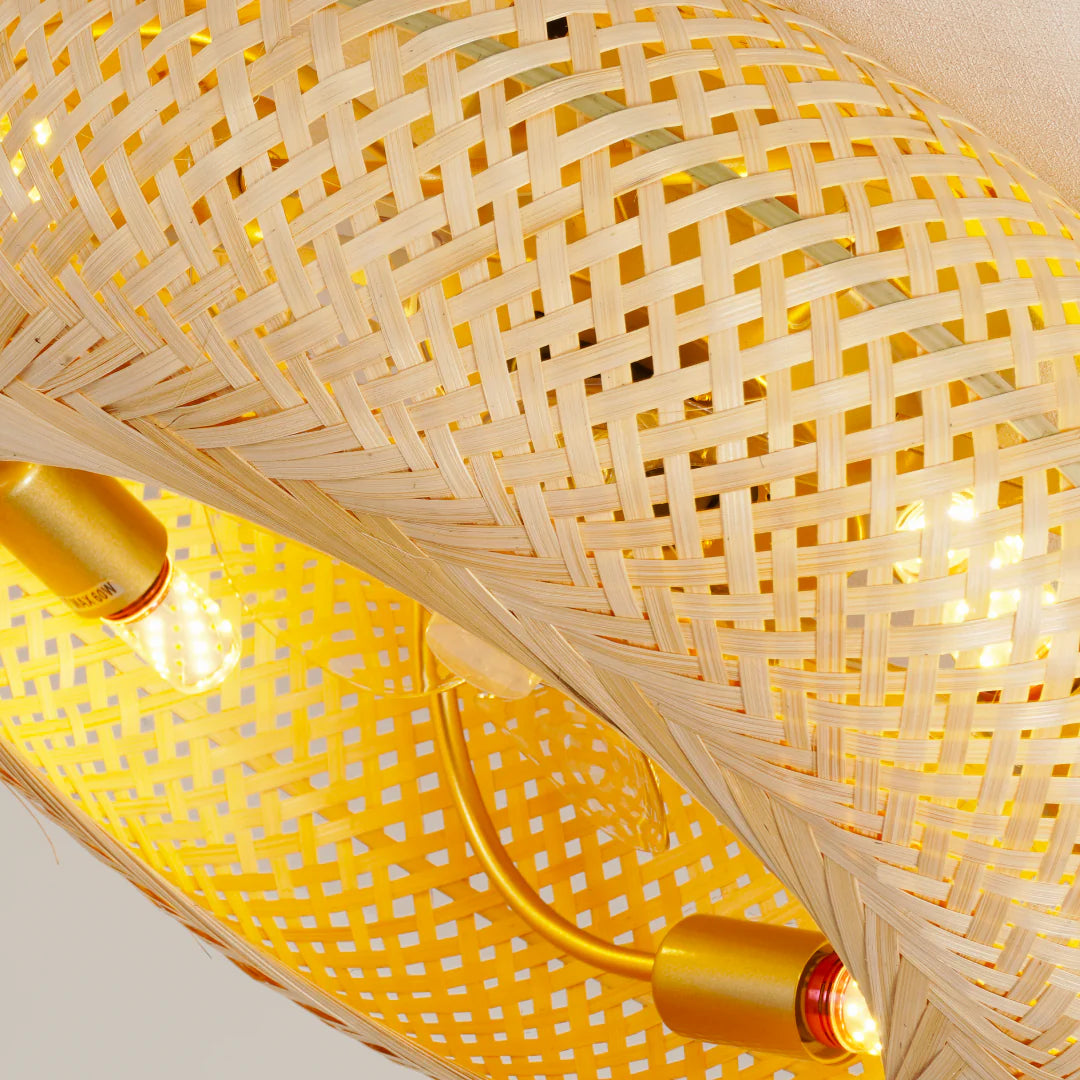 Ceiling Light Handwoven Bamboo Scandinavian Design | Vantor
