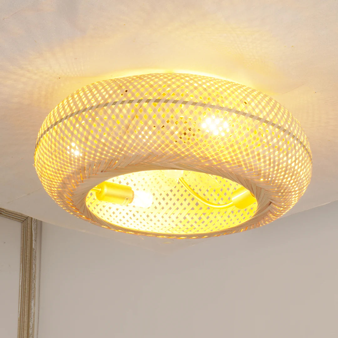 Ceiling Light Handwoven Bamboo Scandinavian Design | Vantor