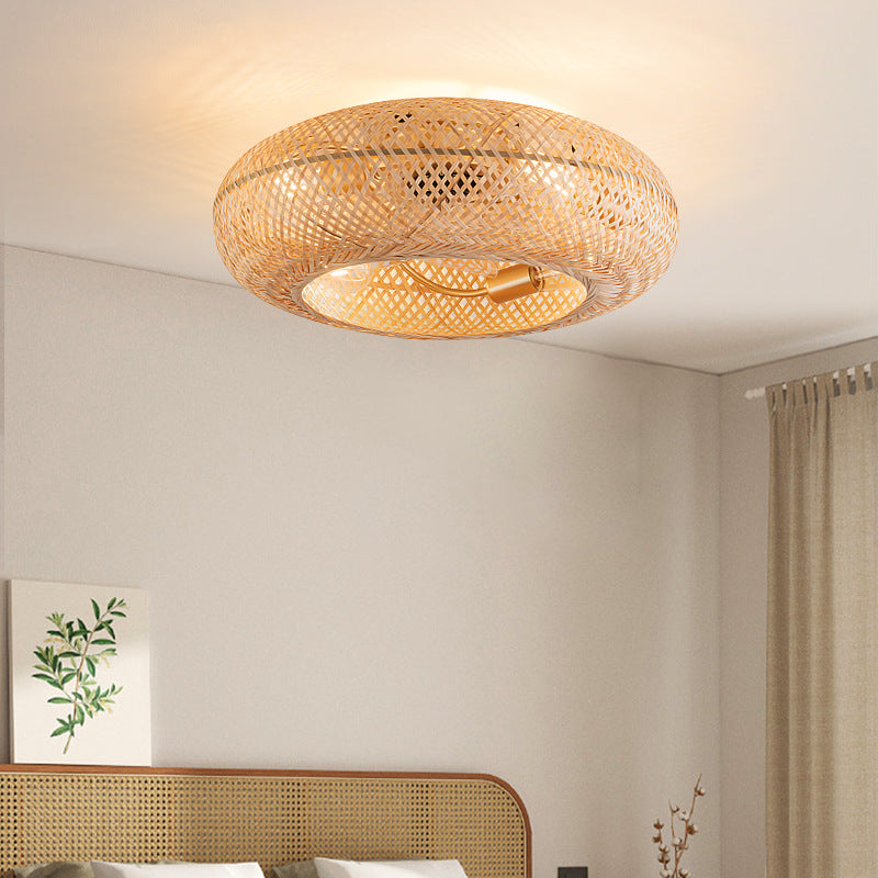 Ceiling Light Handwoven Bamboo Scandinavian Design | Vantor