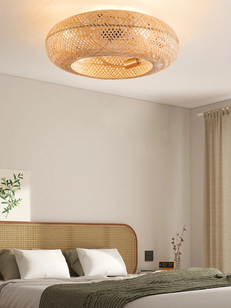 Ceiling Light Handwoven Bamboo Scandinavian Design | Vantor