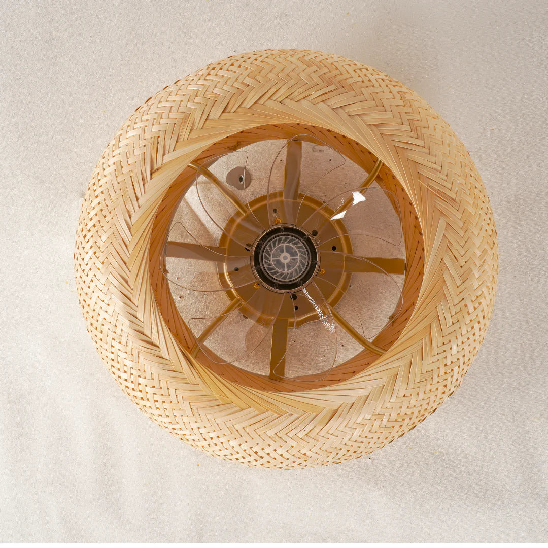 Ceiling Light Handwoven Bamboo Scandinavian Design | Vantor