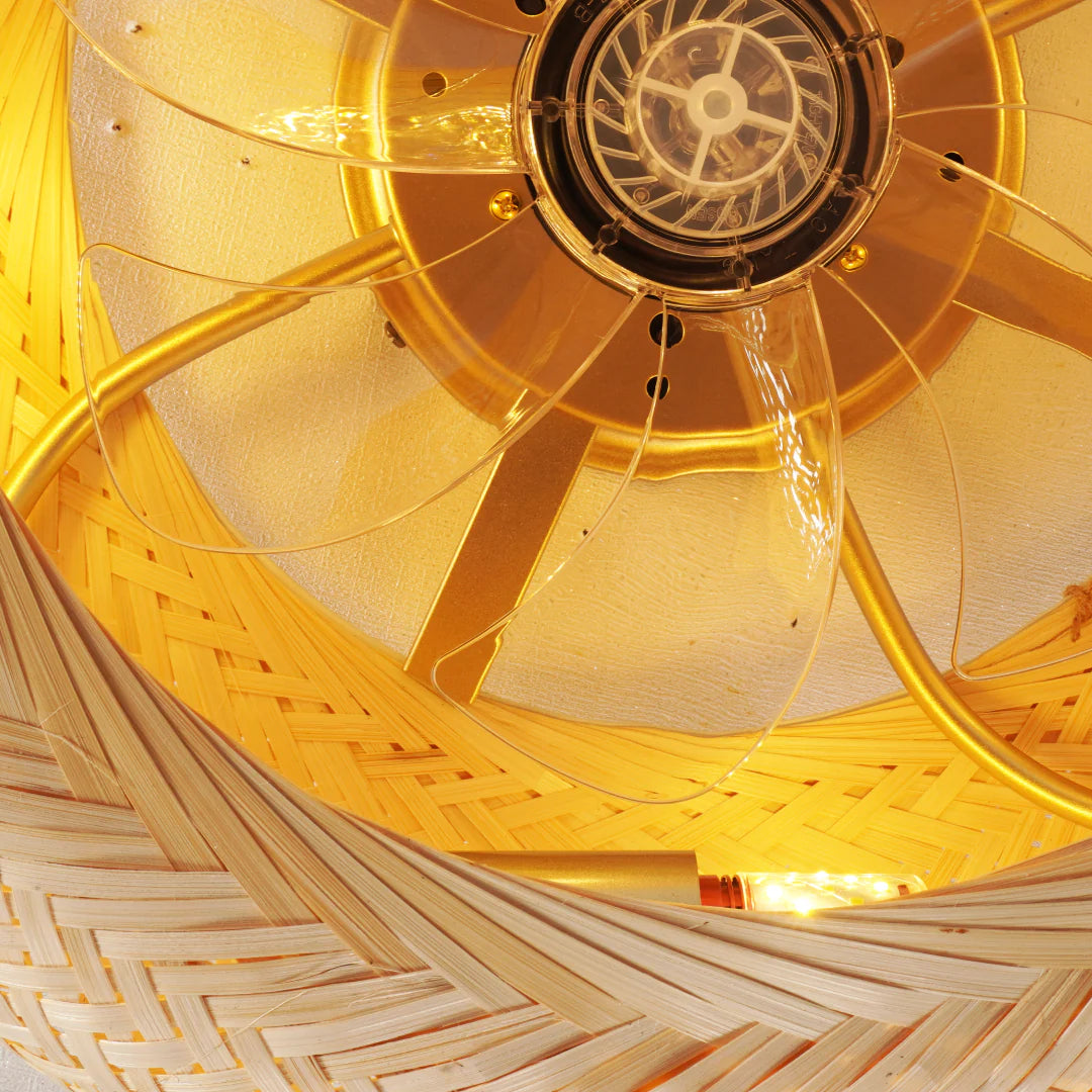 Ceiling Light Handwoven Bamboo Scandinavian Design | Vantor