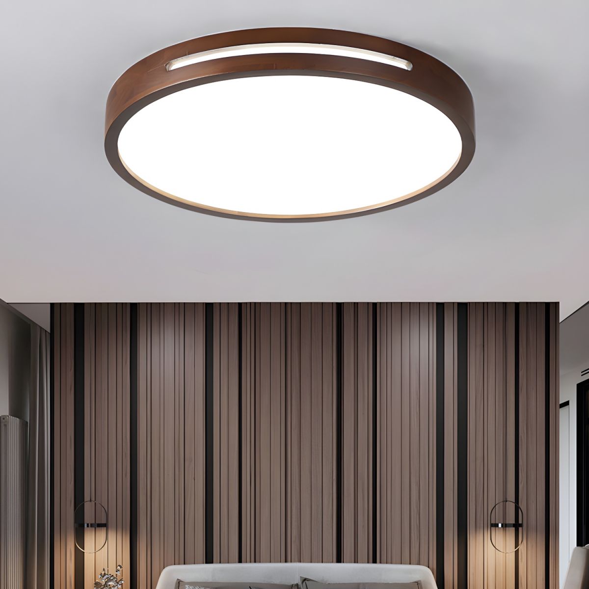 Ceiling Light Japanese Wood LED Flush Mount | Taniro