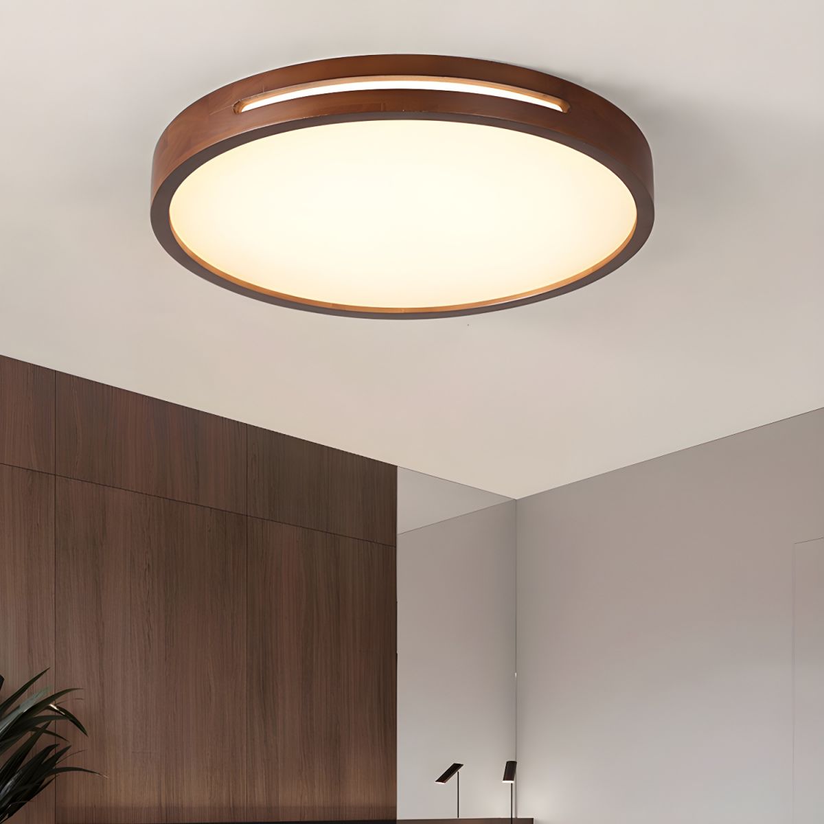Ceiling Light Japanese Wood LED Flush Mount | Taniro