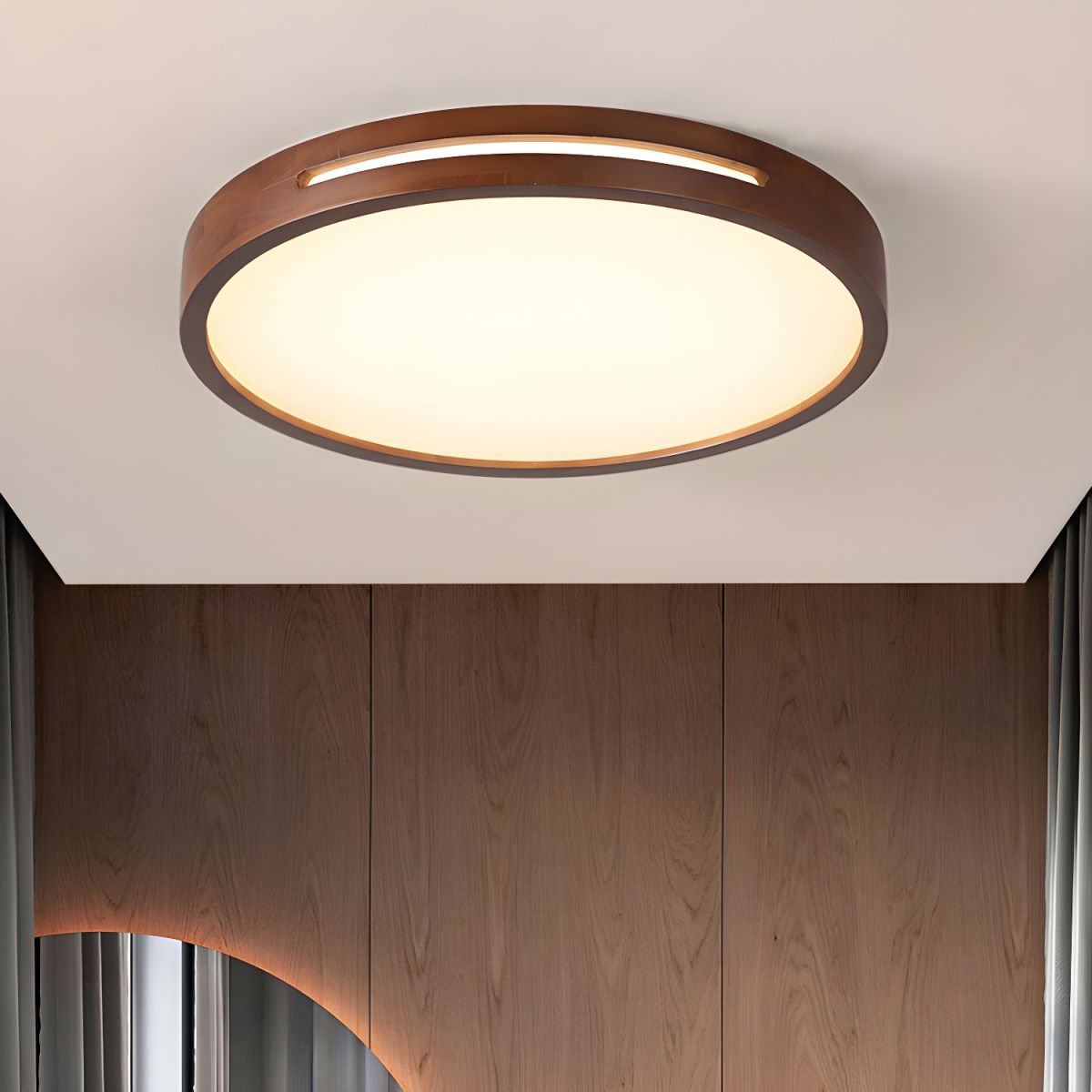 Ceiling Light Japanese Wood LED Flush Mount | Taniro