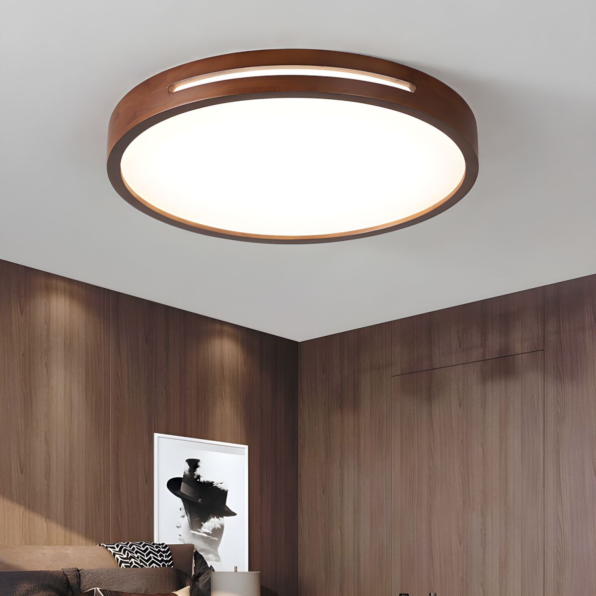 Ceiling Light Japanese Wood LED Flush Mount | Taniro