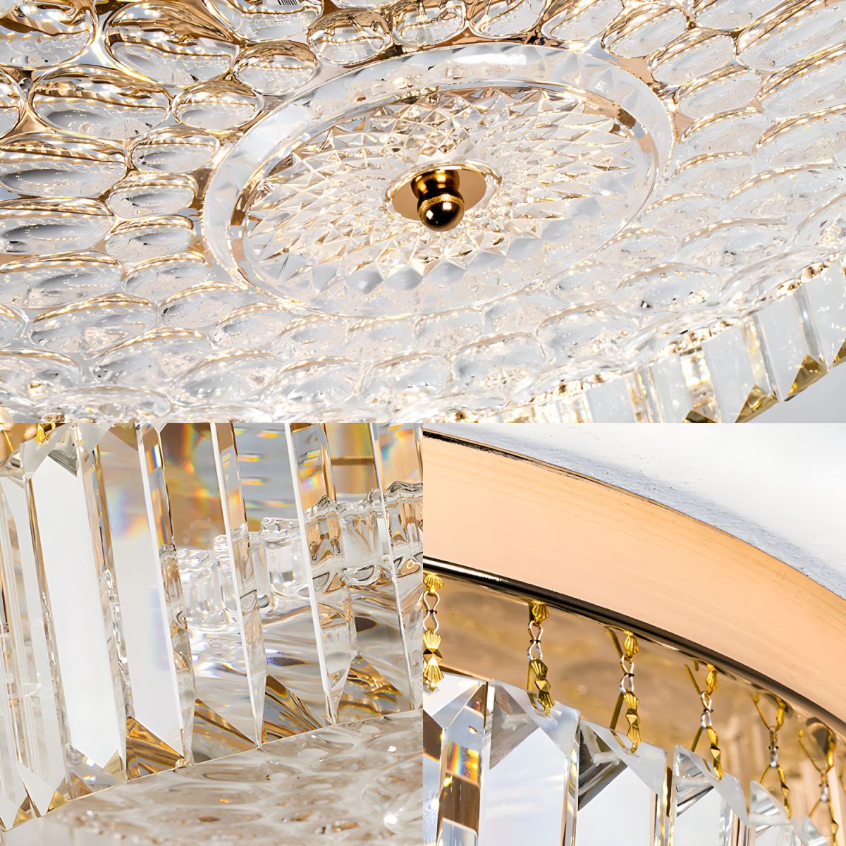 Ceiling Light LED Flush Mount Crystal Drum Modern | Solveta