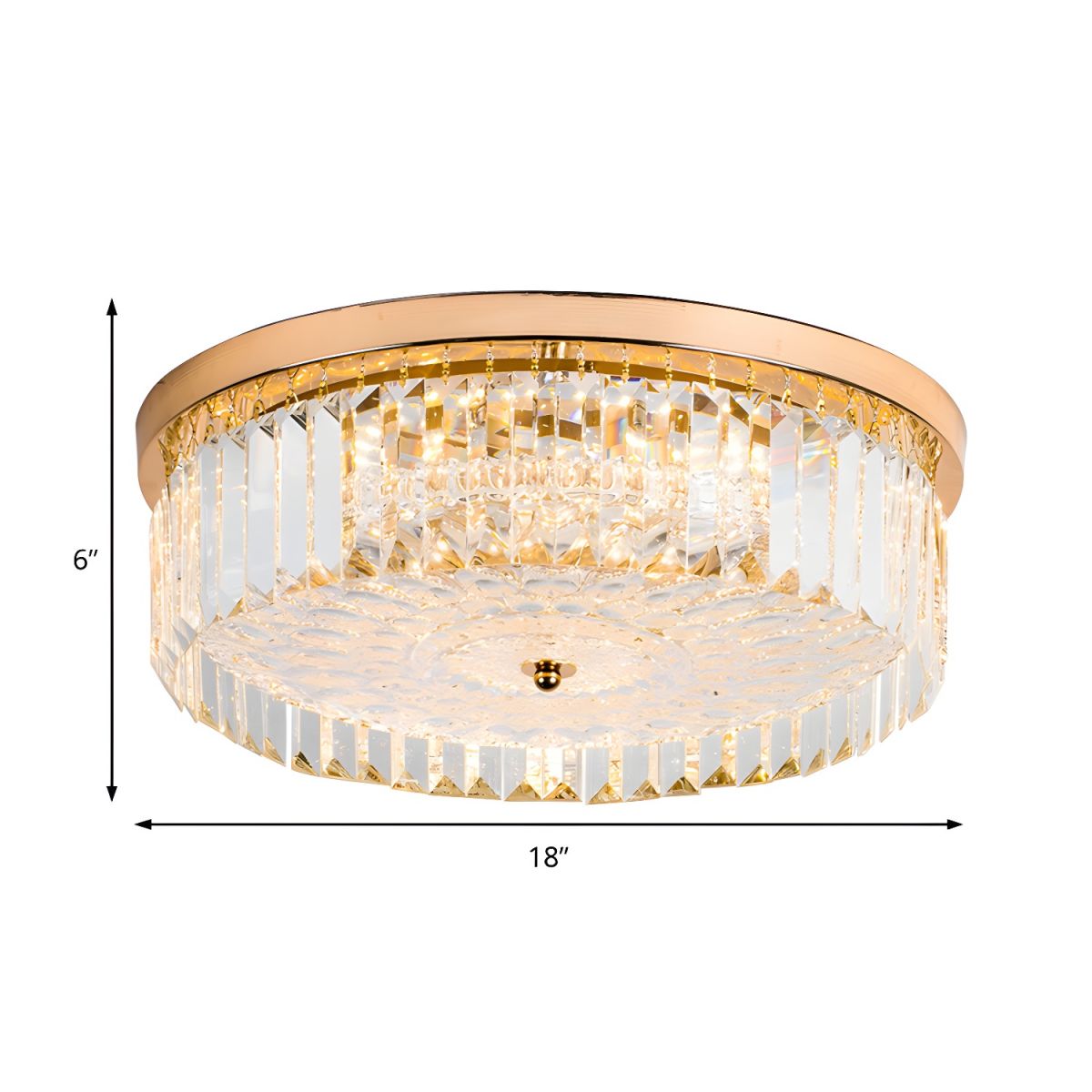 Ceiling Light LED Flush Mount Crystal Drum Modern | Solveta
