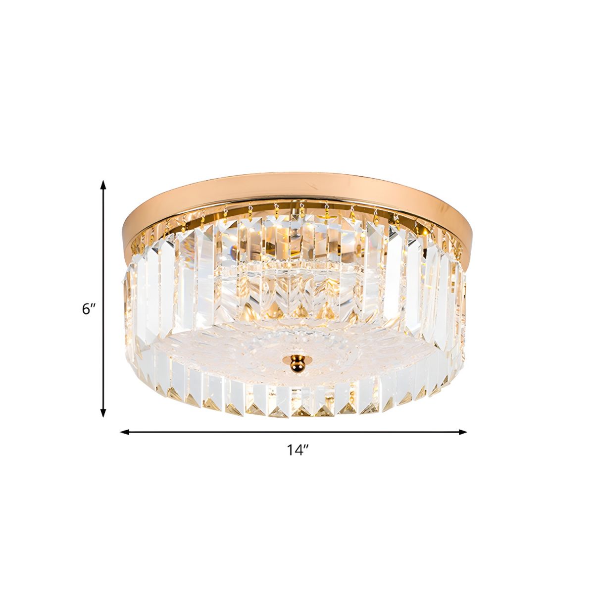 Ceiling Light LED Flush Mount Crystal Drum Modern | Solveta
