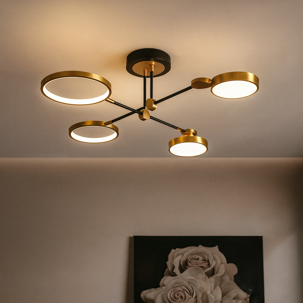 Ceiling Light LED Gold Black in Nordic Style | Arcion