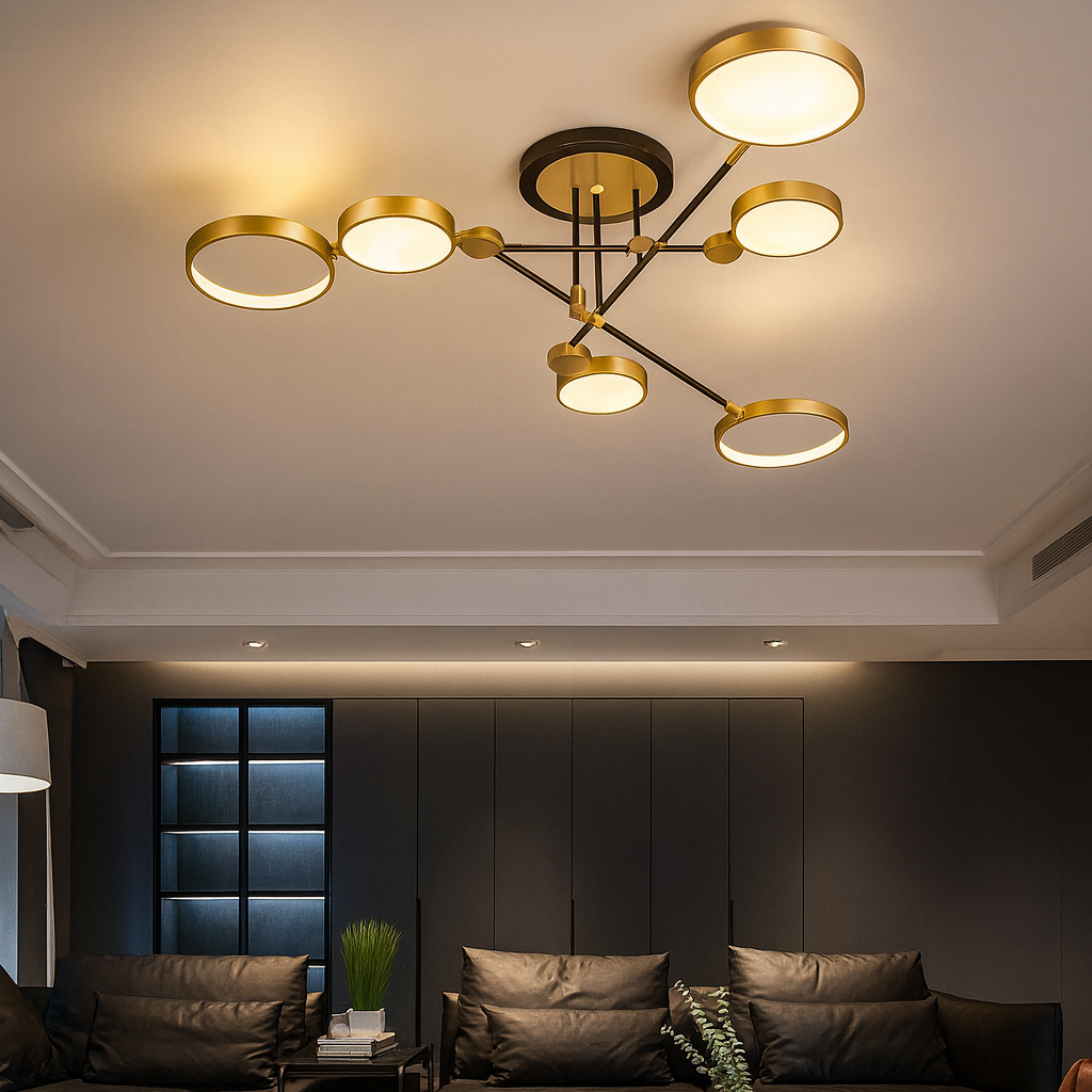 Ceiling Light LED Gold Black in Nordic Style | Arcion