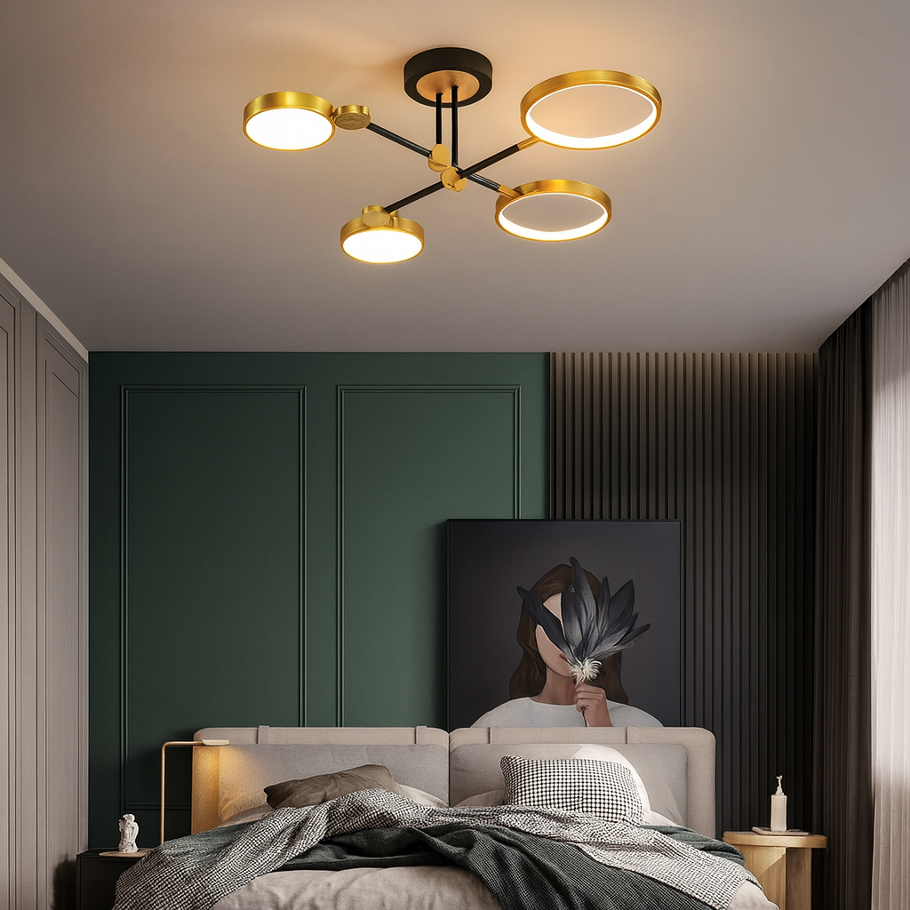 Ceiling Light LED Gold Black in Nordic Style | Arcion