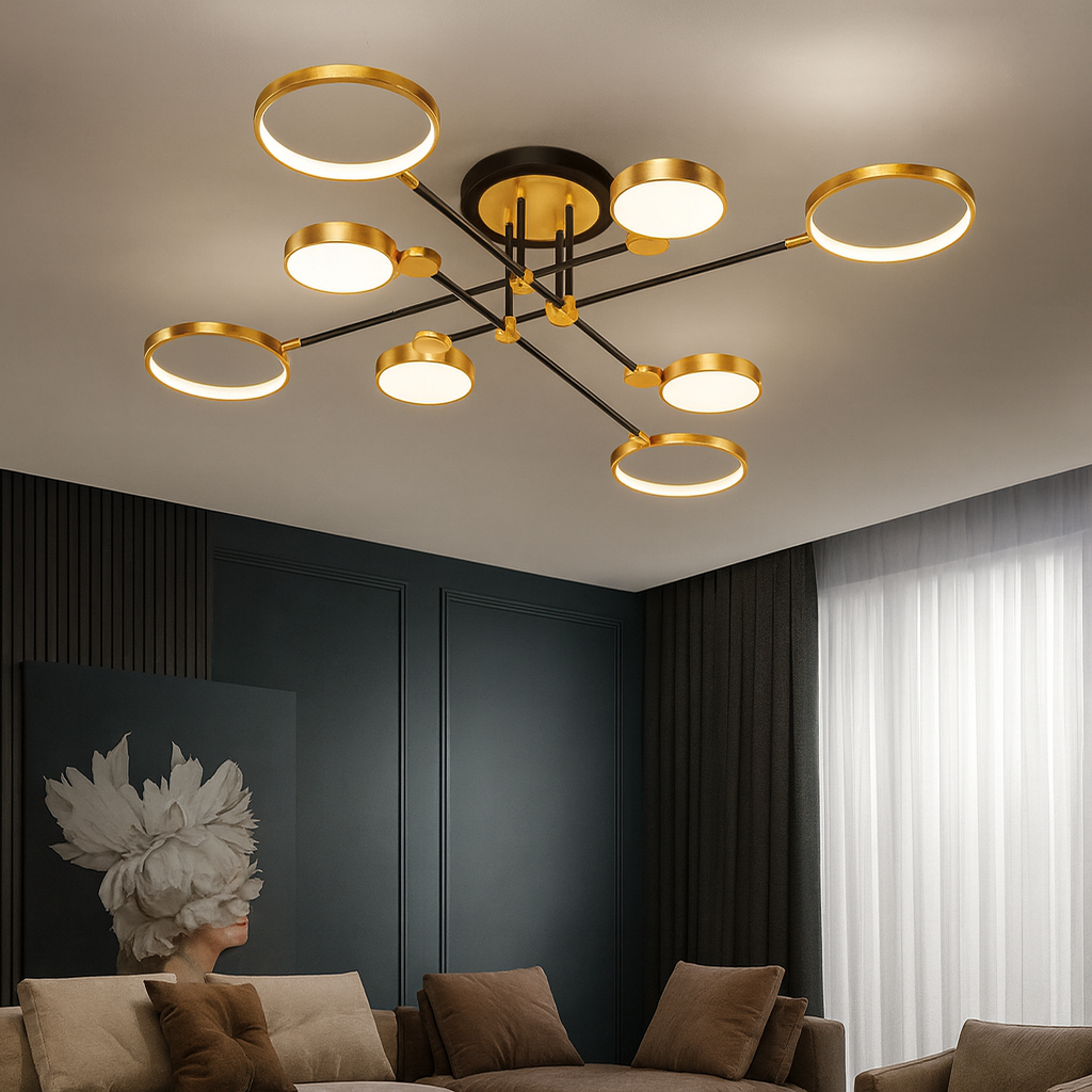 Ceiling Light LED Gold Black in Nordic Style | Arcion