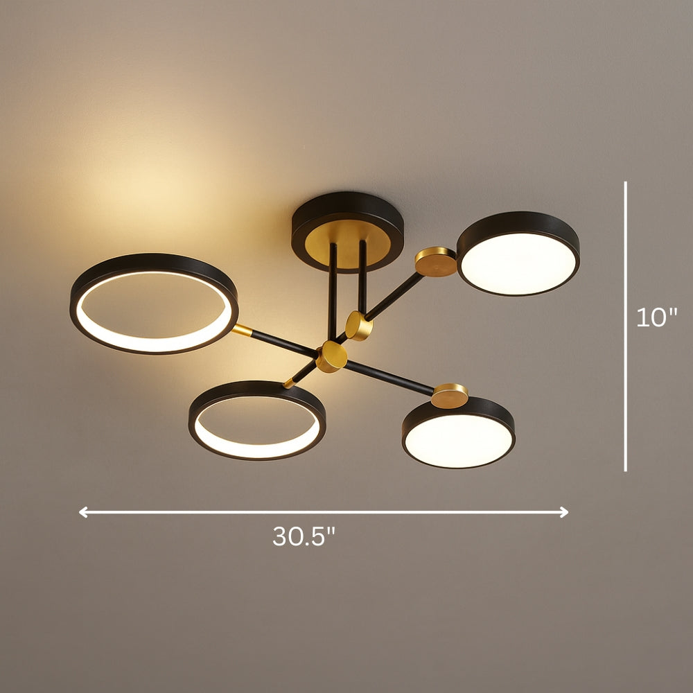 Ceiling Light LED Gold Black in Nordic Style | Arcion