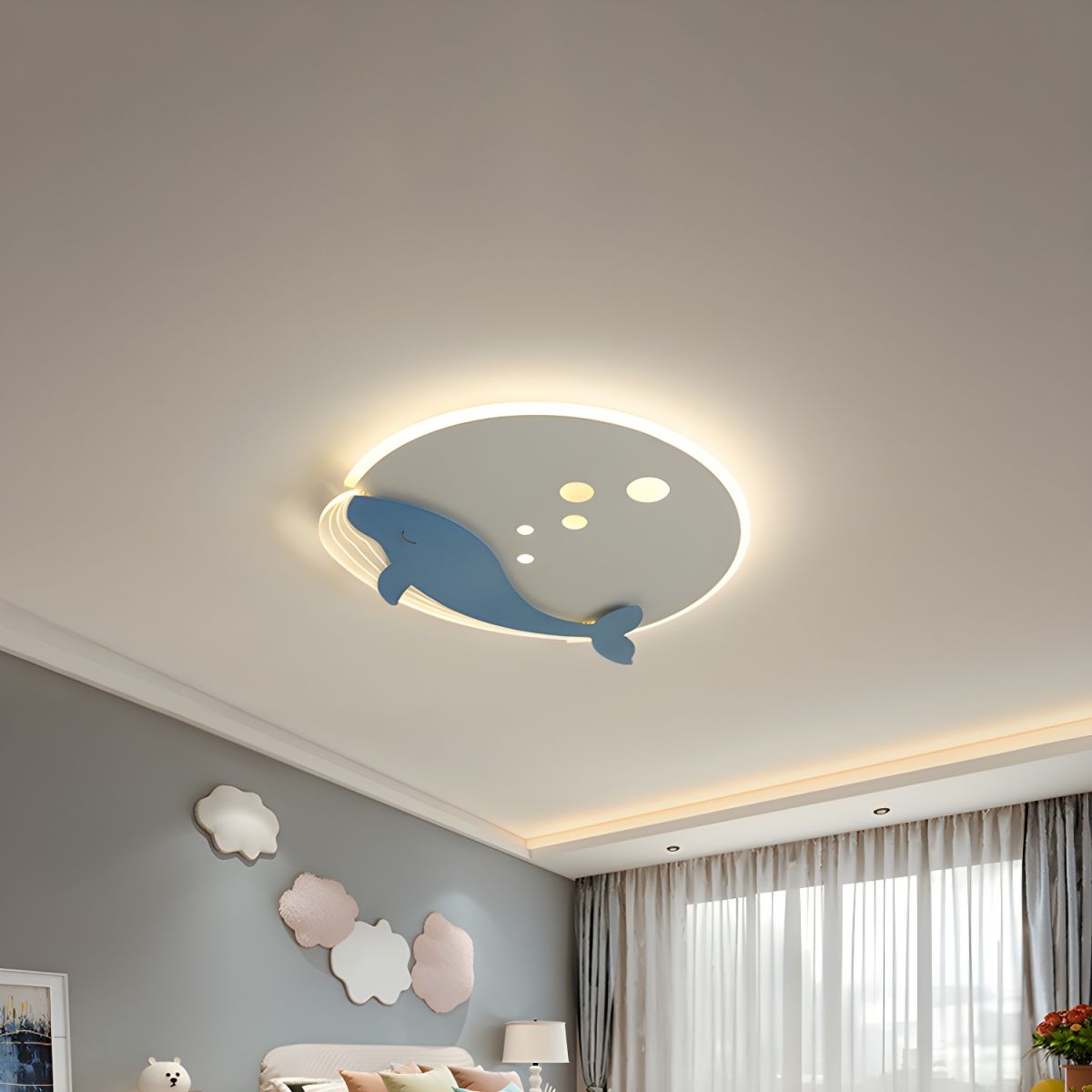 Ceiling Light Metal Round Scandinavian Kids Style | Belano