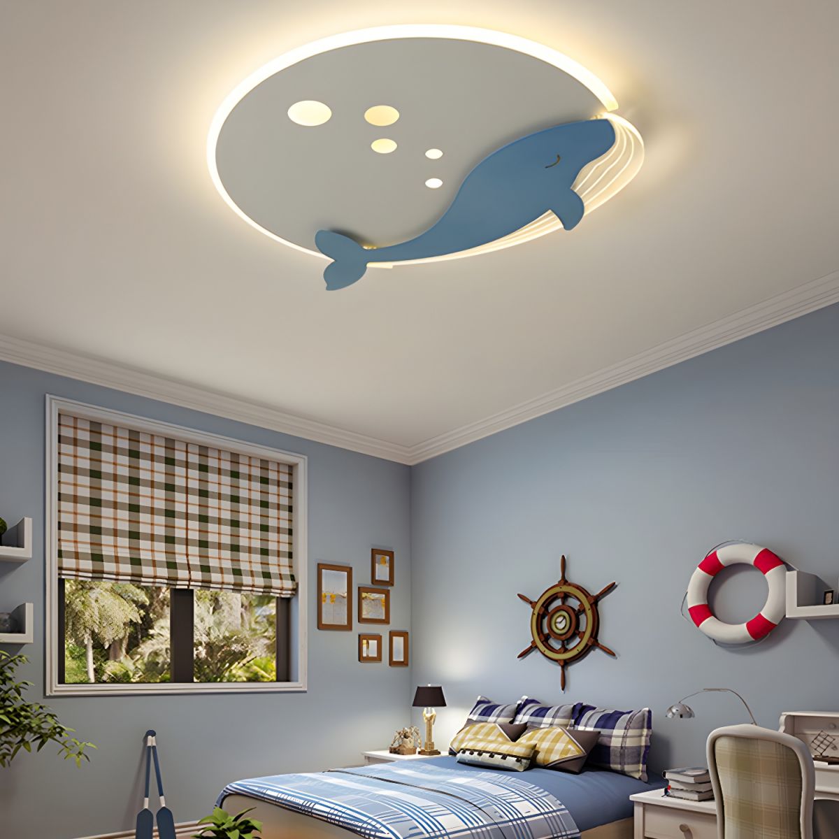Ceiling Light Metal Round Scandinavian Kids Style | Belano