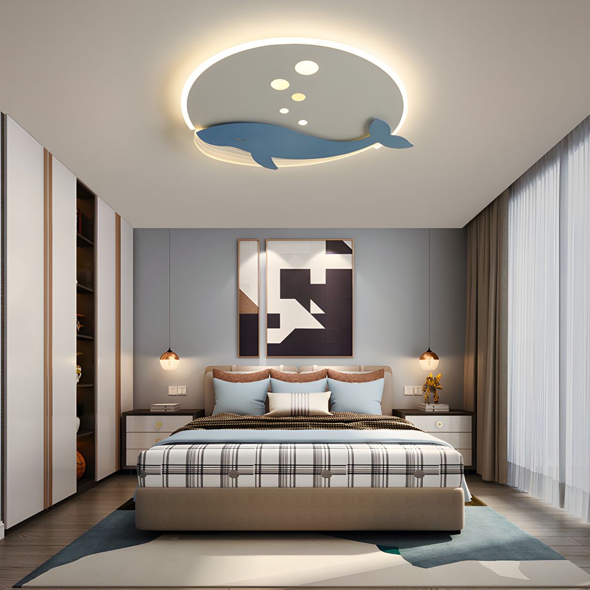 Ceiling Light Metal Round Scandinavian Kids Style | Belano