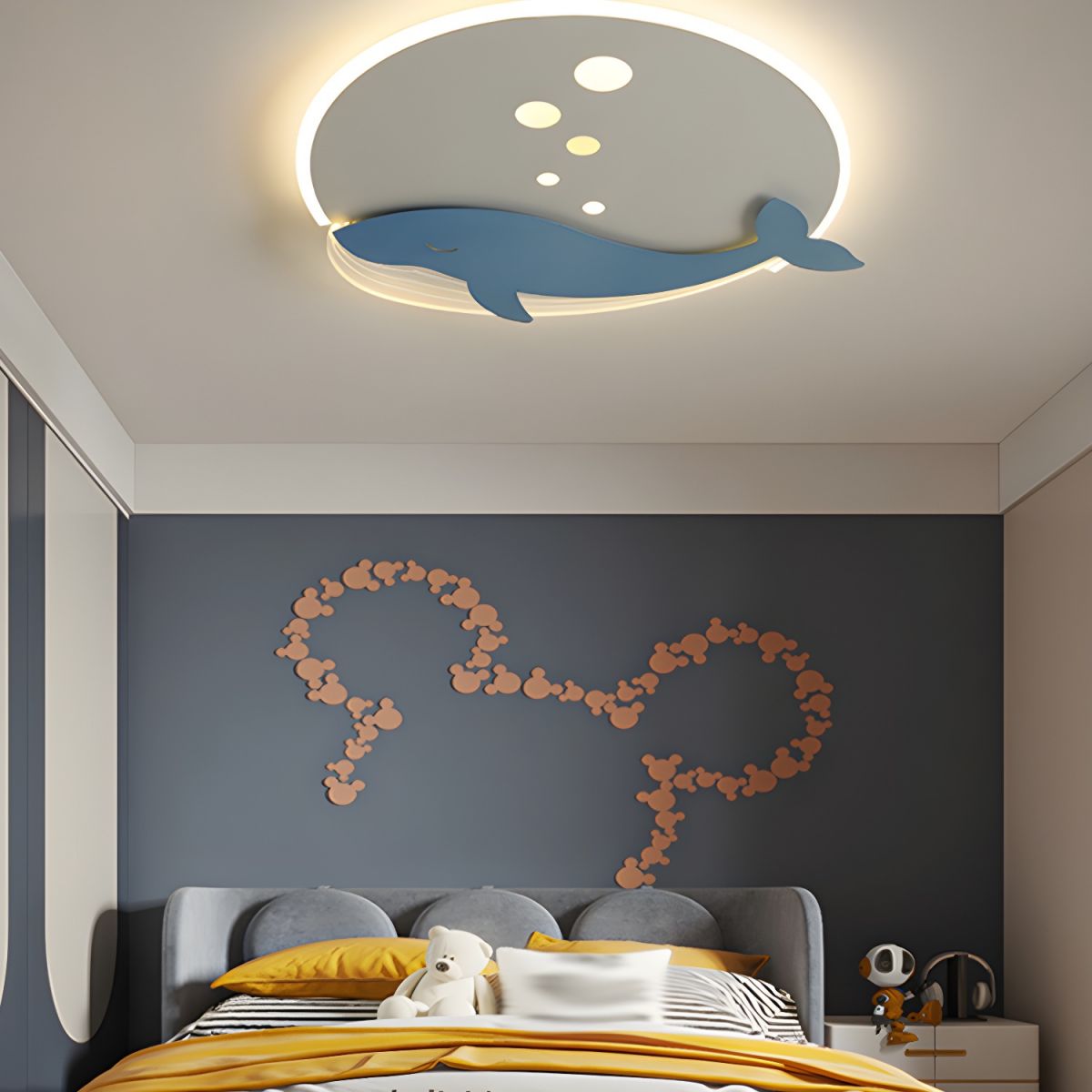Ceiling Light Metal Round Scandinavian Kids Style | Belano