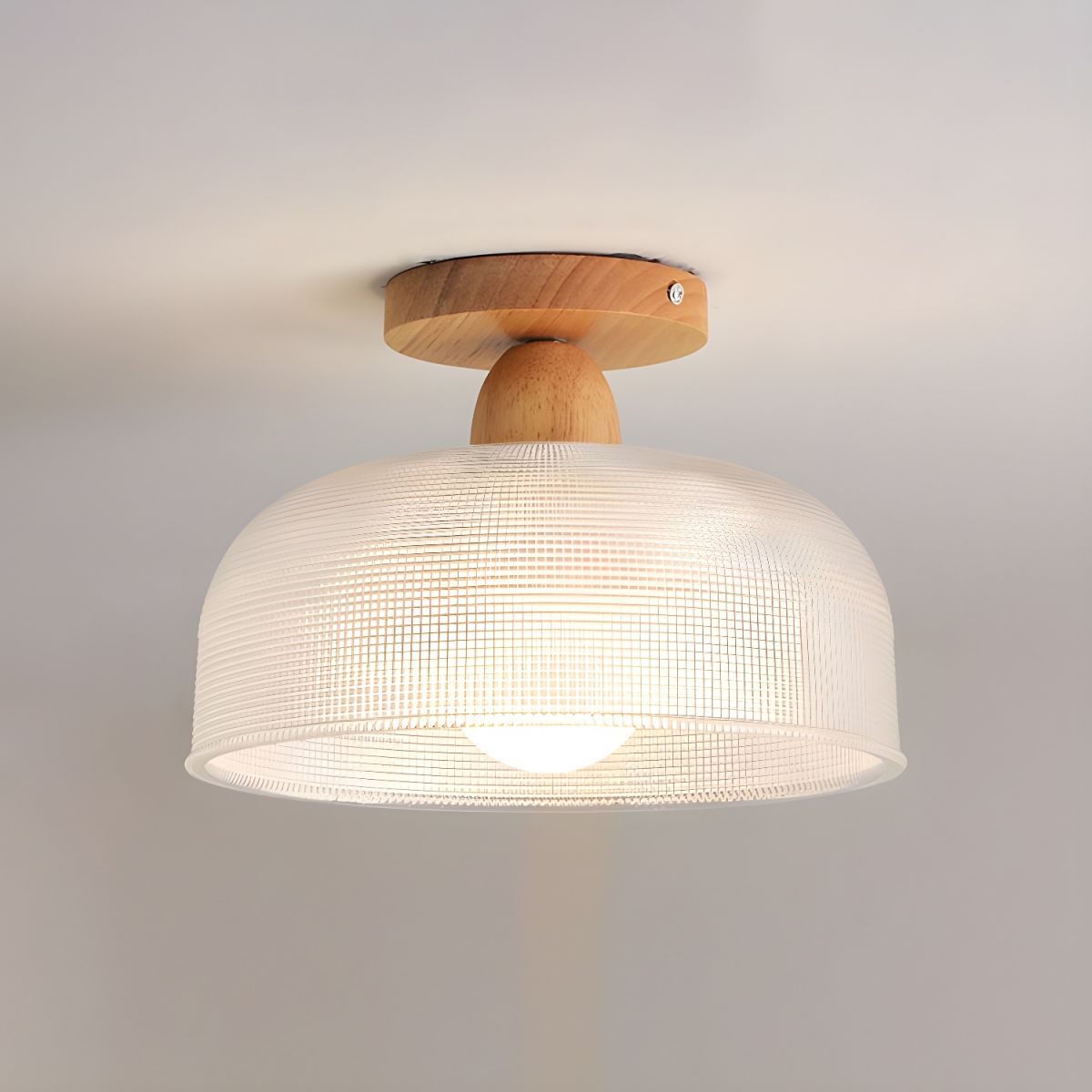 Ceiling Light Nordic Prismatic Glass Semi Flush Bowl | Evolar
