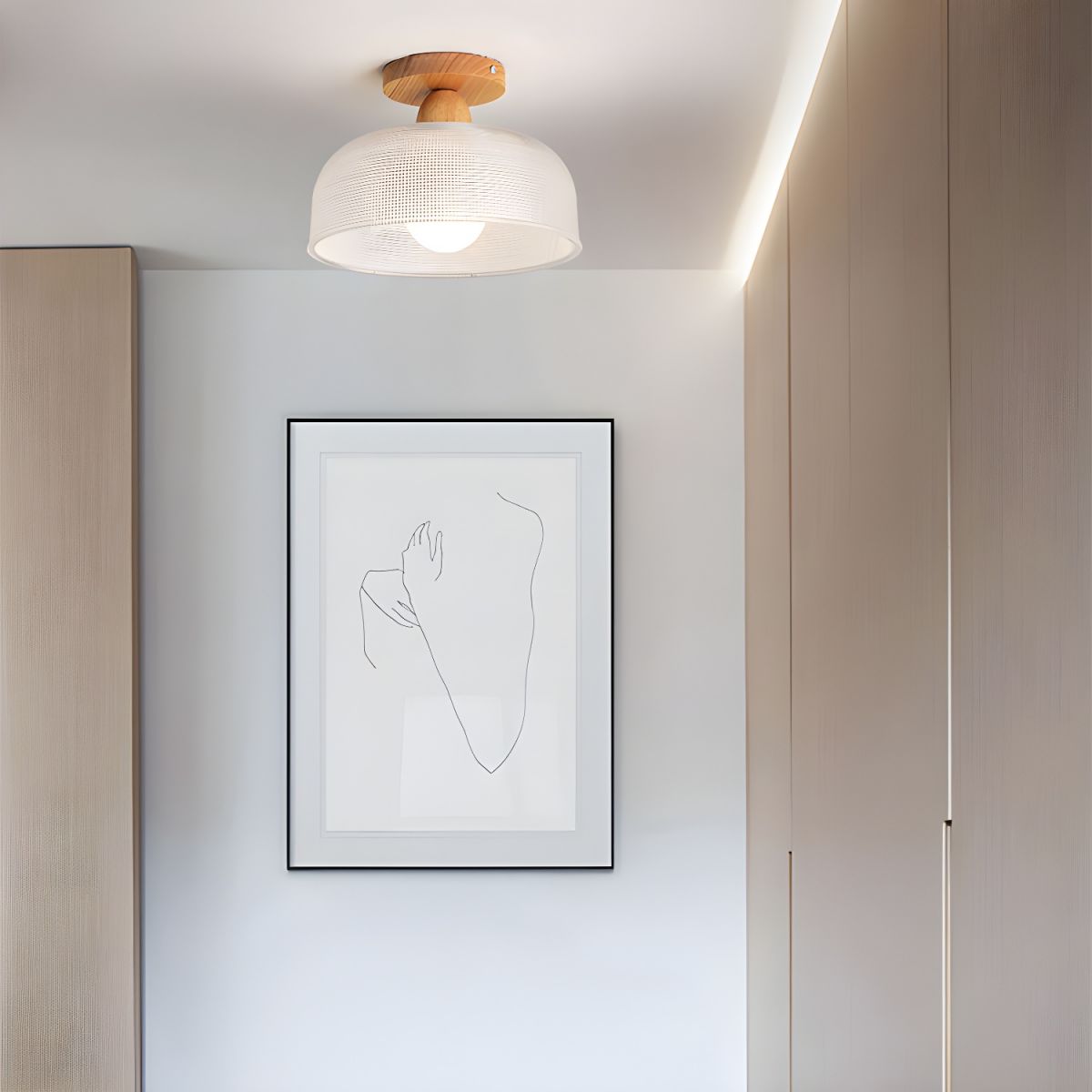 Ceiling Light Nordic Prismatic Glass Semi Flush Bowl | Evolar