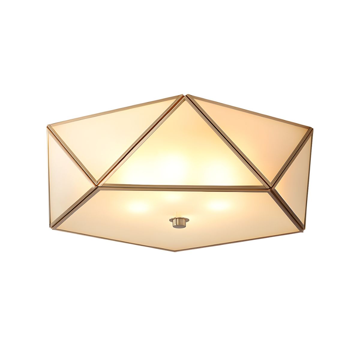 Ceiling Light Prismatic Frosted Glass Vintage Flush Mount | Brivora