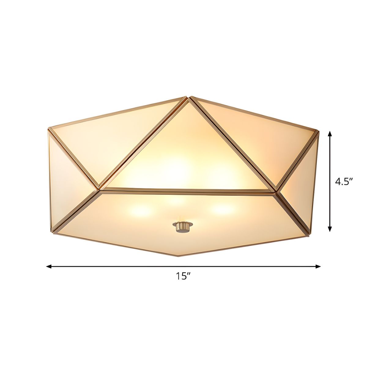 Ceiling Light Prismatic Frosted Glass Vintage Flush Mount | Brivora