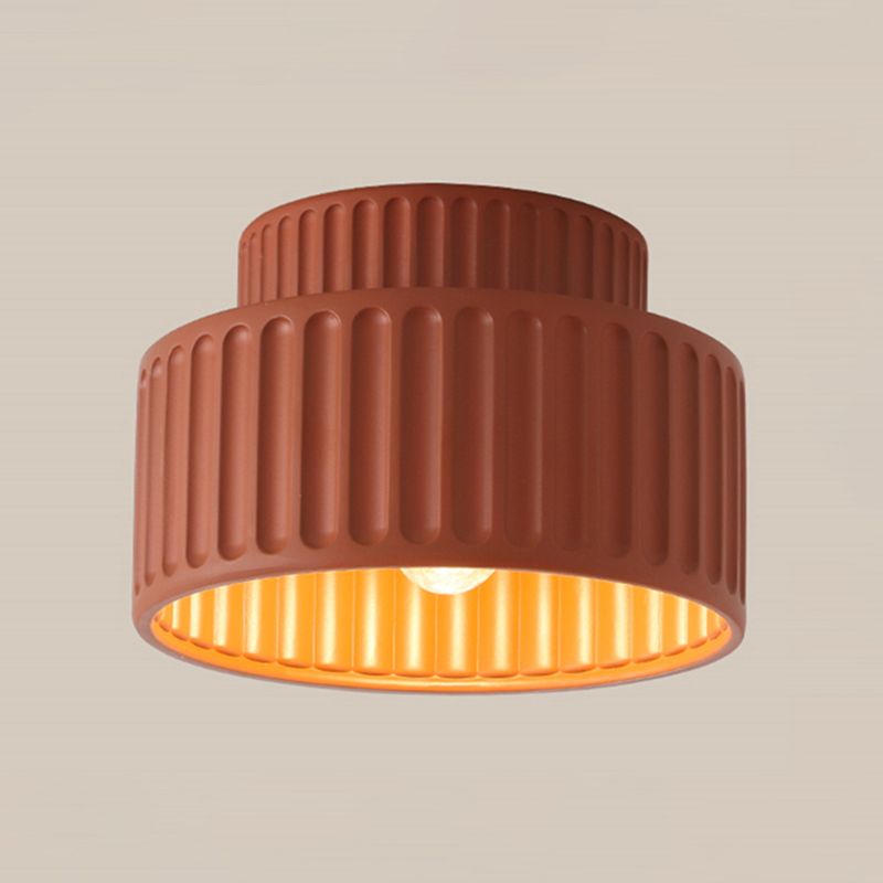 Ceiling Light Resin Cylinder Nordic Style Flush Mount | Zorvia