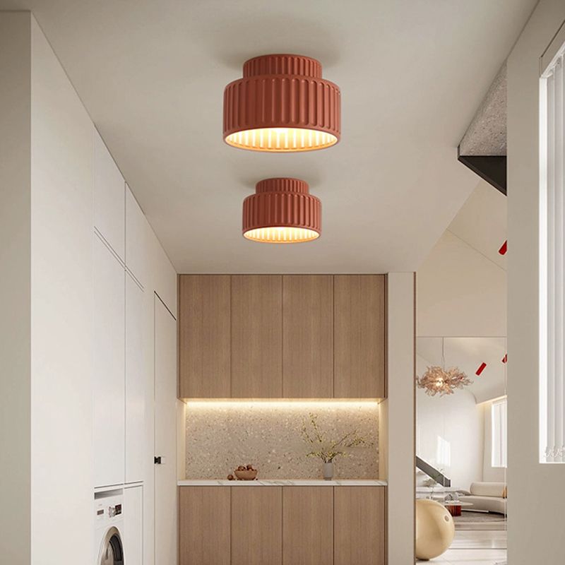 Ceiling Light Resin Cylinder Nordic Style Flush Mount | Zorvia