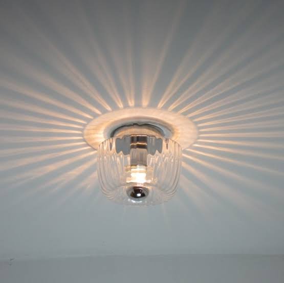 Ceiling Light Rippled Glass Flush Mount Modern Interior | Pharaoh