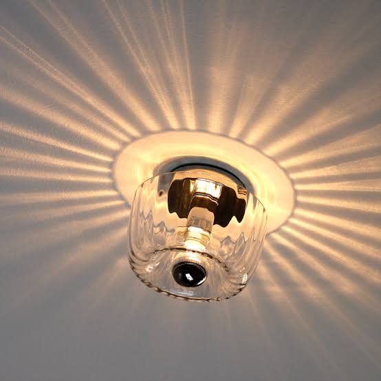Ceiling Light Rippled Glass Flush Mount Modern Interior | Pharaoh