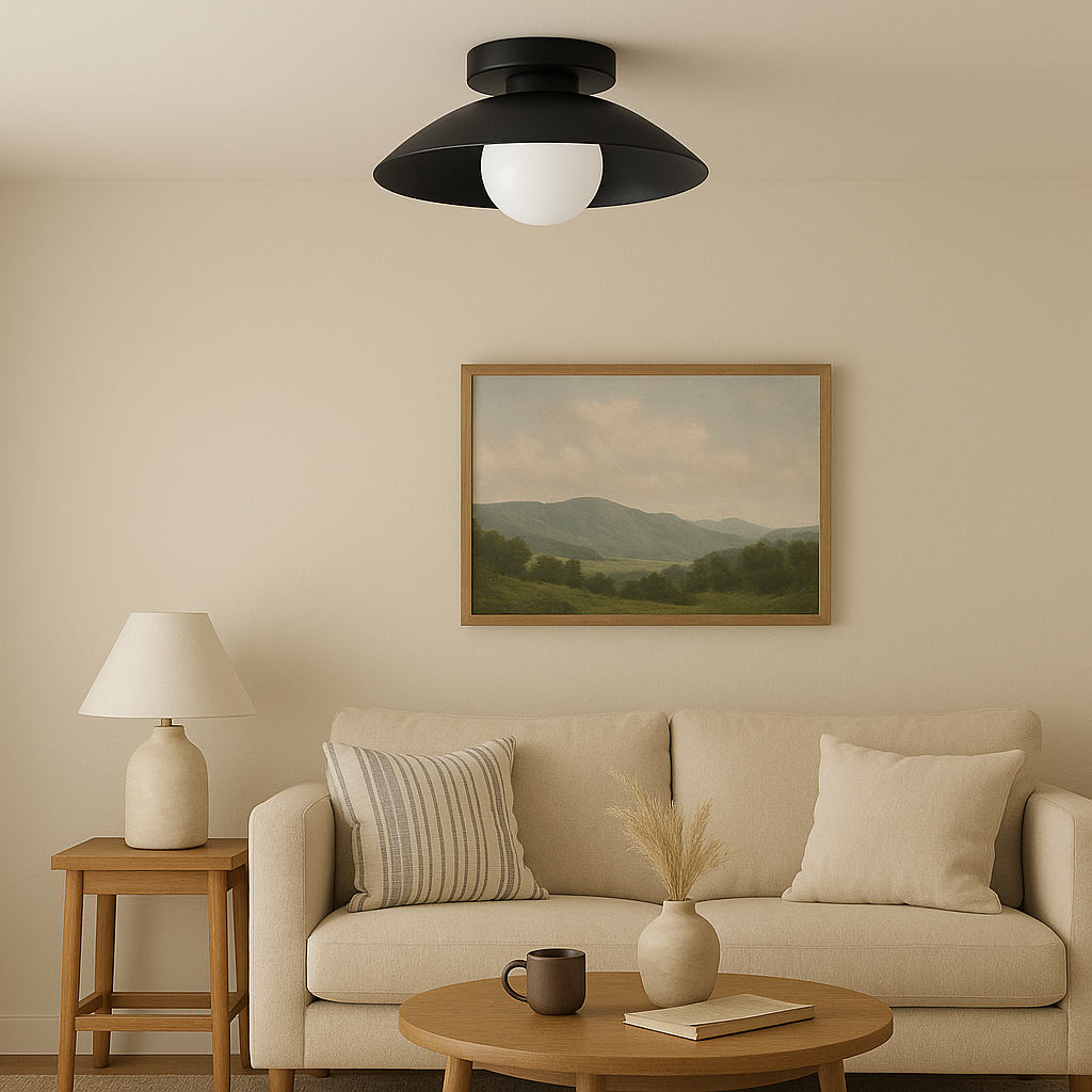 Ceiling Light Round Metal for Minimalist Interiors | Mirelo