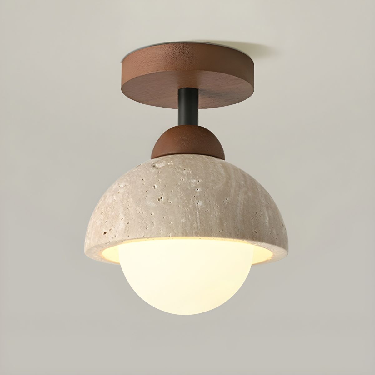 Ceiling Light Semi Flush White Glass Japanese Style | Oritan